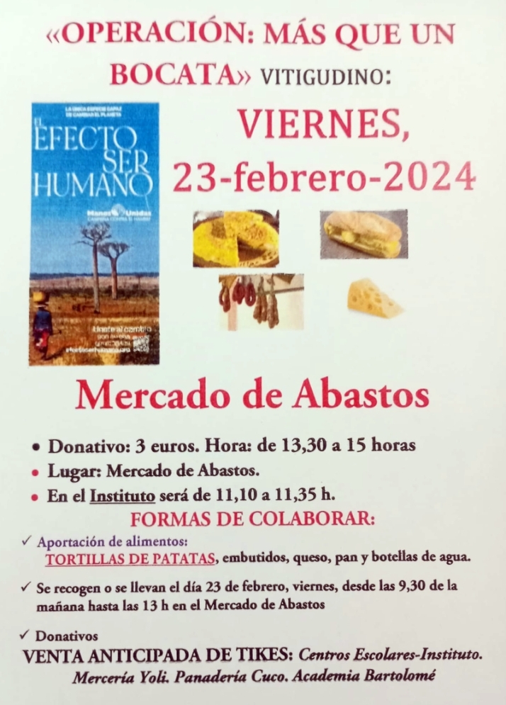 Vitigudino prepara una nueva edici&oacute;n del &lsquo;Bocata solidario&rsquo; de Manos Unidas para el 23 de febrero | Imagen 1