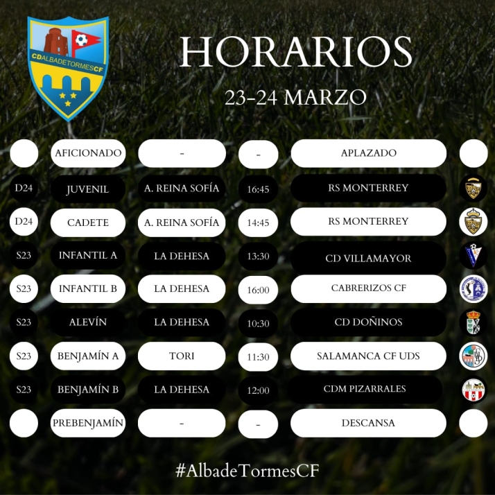 Horarios de la vig&eacute;simoprimera jornada para el Alba de Tormes Club de F&uacute;tbol | Imagen 1