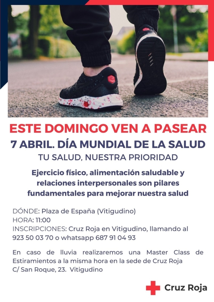 Cruz Roja Vitigudino invita a todos a celebrar el domingo el D&iacute;a Mundial de la Salud | Imagen 1
