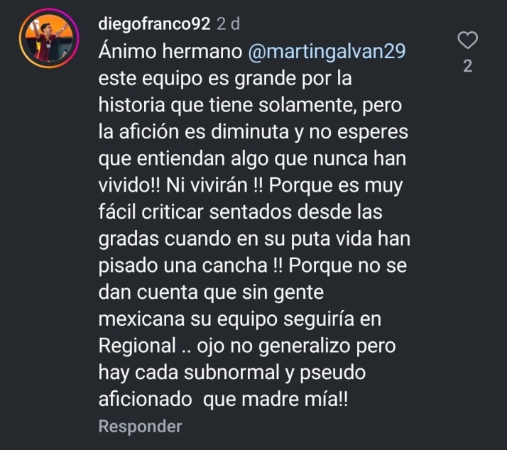El ex Diego Franco la l&iacute;a atacando a la afici&oacute;n del Salamanca UDS: "No generalizo, pero hay cada subnormal que madre m&iacute;a..." | Imagen 1