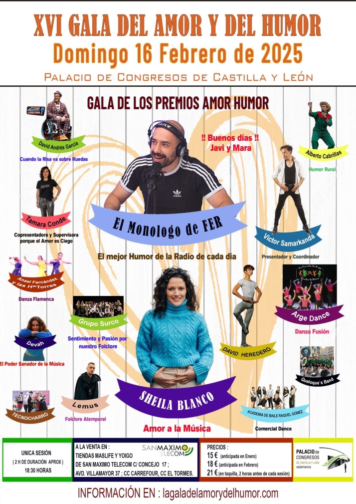 Vuelve a Salamanca la Gala del Amor y del Humor con la mejor m&uacute;sica, destacados humoristas y muchas risas aseguradas | Imagen 2