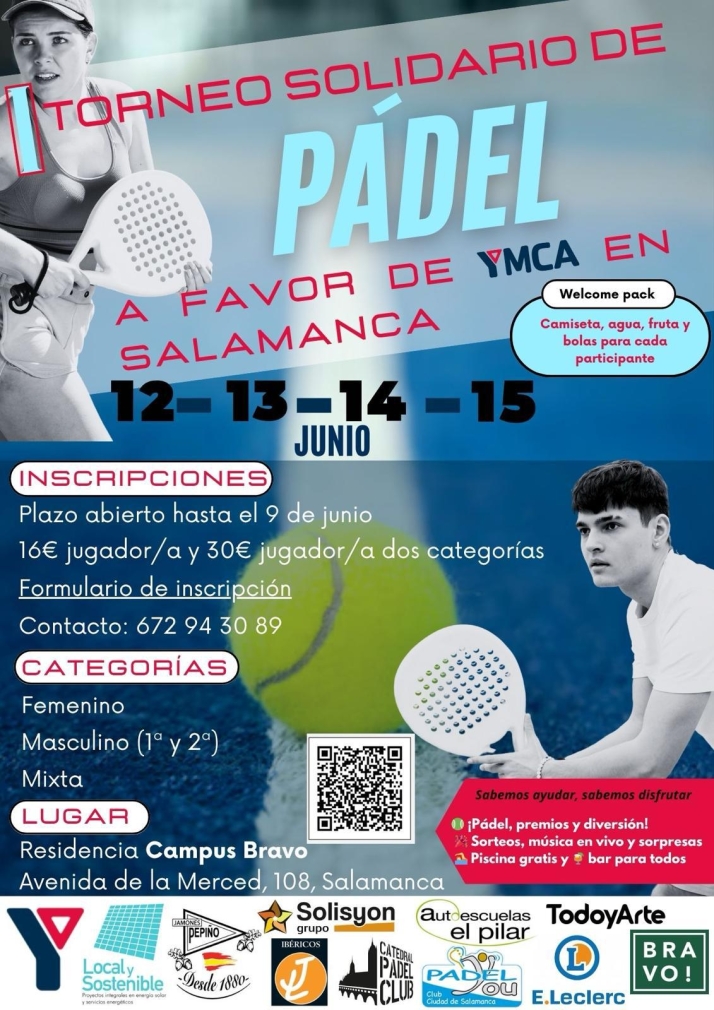 Salamanca celebrar&aacute; en junio el I Torneo Solidario de P&aacute;del en beneficio de YMCA | Imagen 1