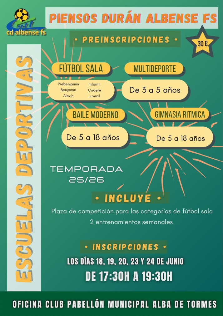 &Uacute;ltimos d&iacute;as para inscribirse en las Escuelas de Verano y reservar plaza en las Escuelas Deportivas del Piensos Dur&aacute;n Albense FS | Imagen 2