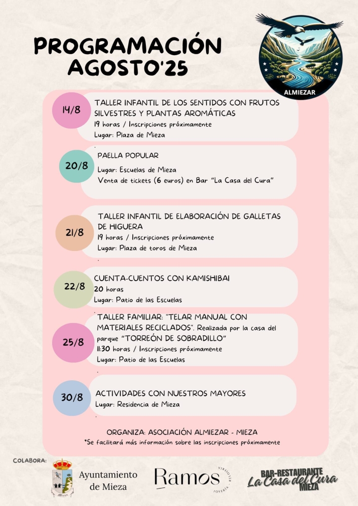 La Asociaci&oacute;n Almiezar impulsa el verano en Mieza con un completo programa para todos los p&uacute;blicos | Imagen 1