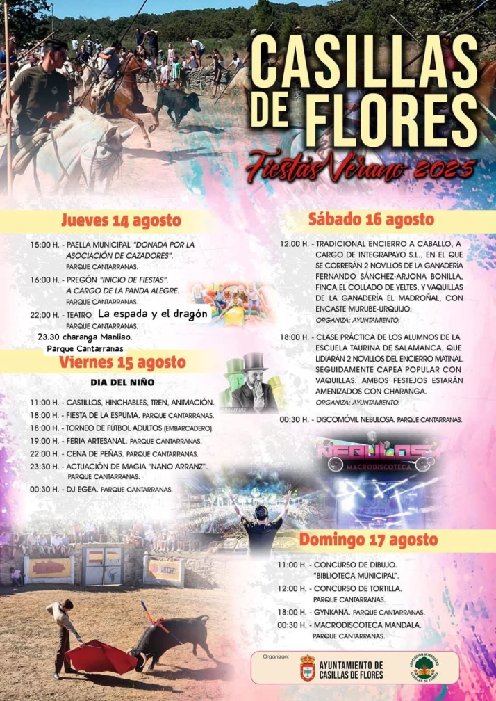 Cuatro d&iacute;as de fiesta en Casillas de Flores: este es el programa completo del 14 al 17 de agosto | Imagen 1