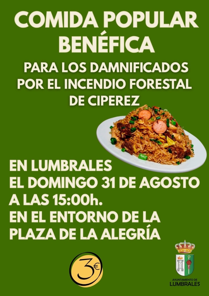 Lumbrales se vuelca con los afectados por el incendio de Cip&eacute;rez con una comida popular solidaria | Imagen 1