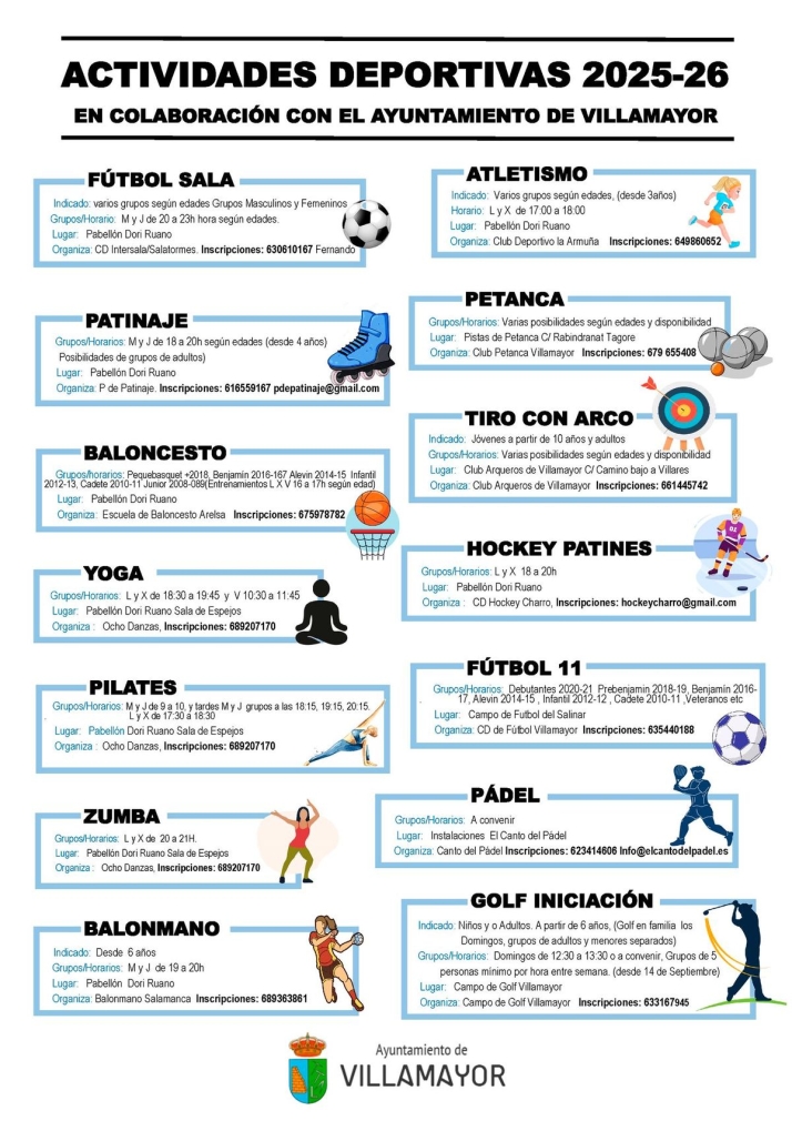 Villamayor impulsa la convivencia municipal, a trav&eacute;s de la cultura y el deporte, con su programa de actividades | Imagen 1