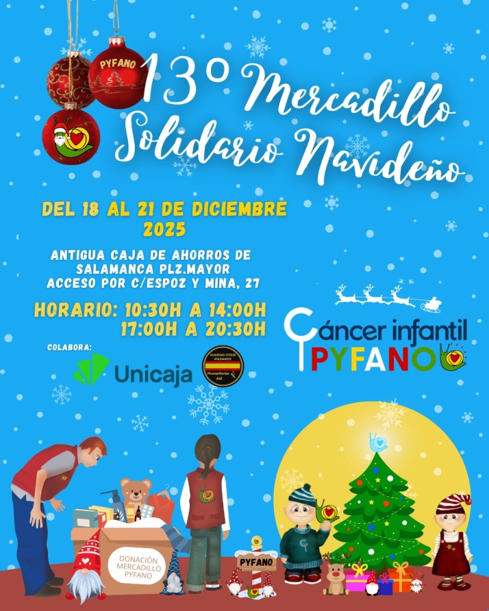 El Mercadillo Solidario de PYFANO regresa a Salamanca el pr&oacute;ximo mes de diciembre  | Imagen 1