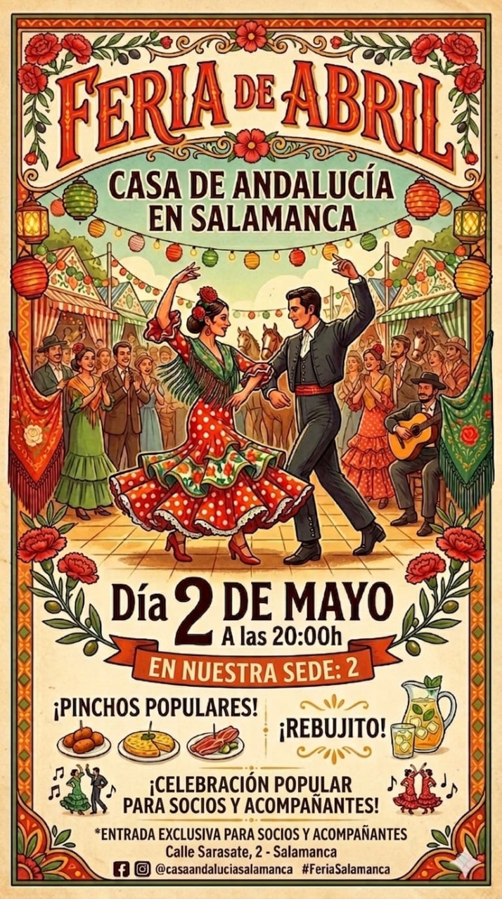 Salamanca vivir&aacute; su propia Feria de Abril en la Casa de Andaluc&iacute;a: "Vamos a decorar y a celebrar como si estuvi&eacute;ramos en nuestra propia caseta" | Imagen 1