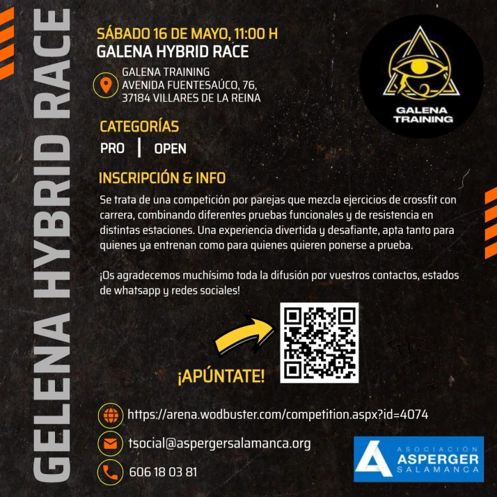 Salamanca acoger&aacute; la GALENA HYBRID RACE, una competici&oacute;n solidaria por parejas a favor de ASAS | Imagen 1