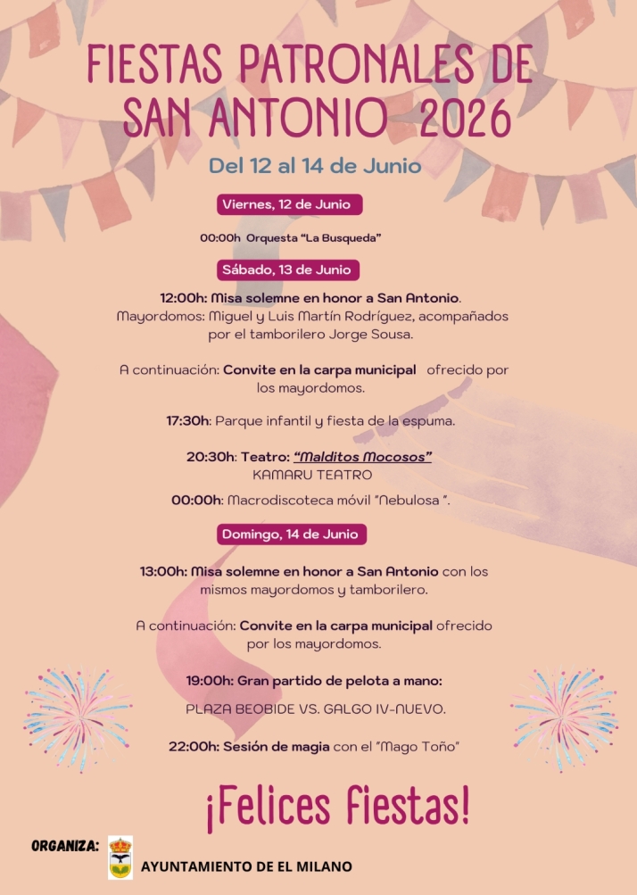 M&uacute;sica, teatro y pelota a mano centran las fiestas patronales de San Antonio en El Milano | Imagen 1