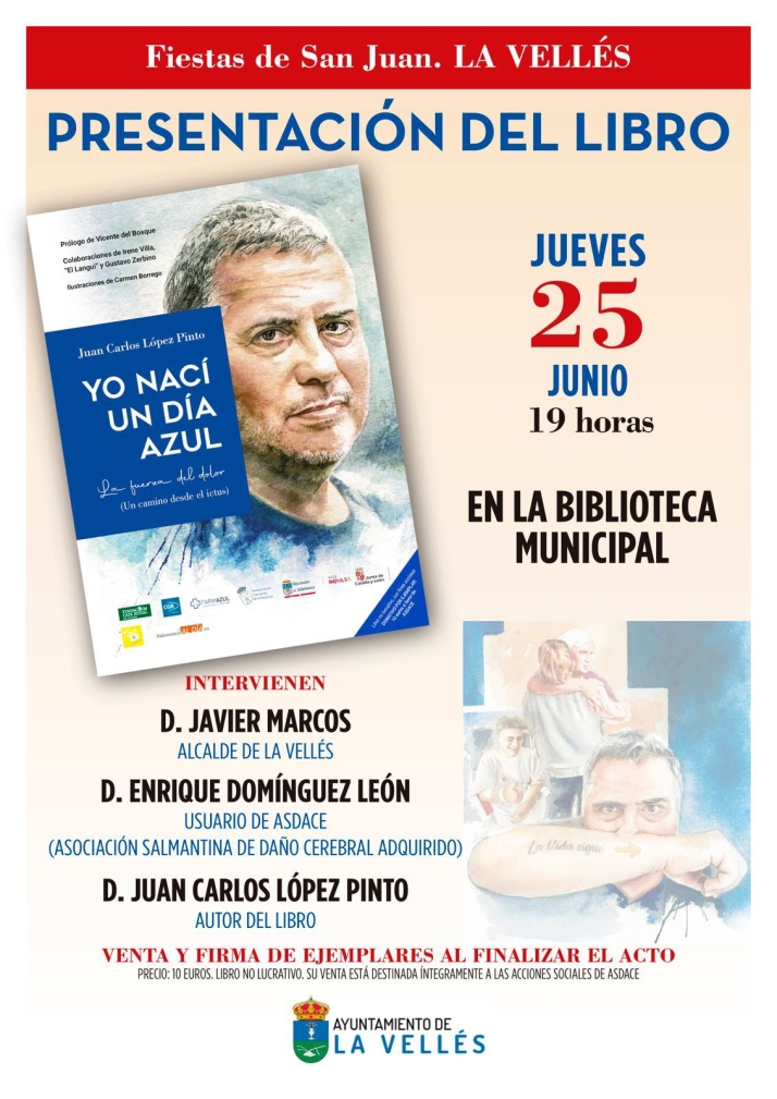 La Vellés acogerá la presentación del libro solidario de Juan Carlos López Pinto sobre el ictus | Imagen 1