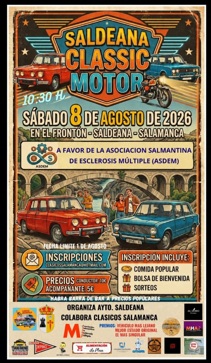 Coches, motos y camiones hist&oacute;ricos se citan en Saldeana en una concentraci&oacute;n ben&eacute;fica | Imagen 1