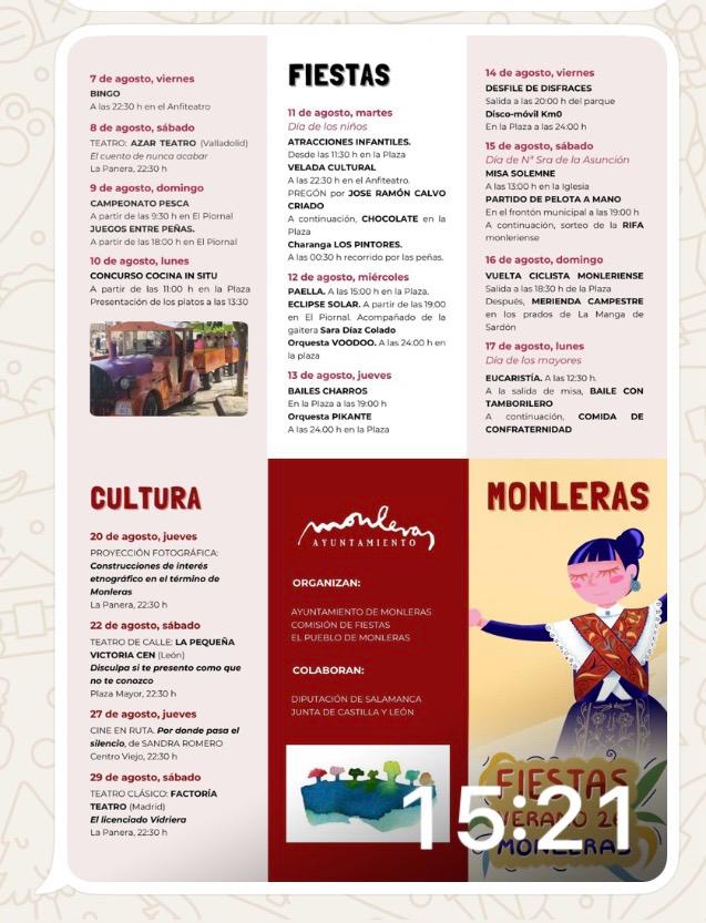 Monleras combina tradici&oacute;n, m&uacute;sica y teatro en sus fiestas y su agosto cultural | Imagen 1