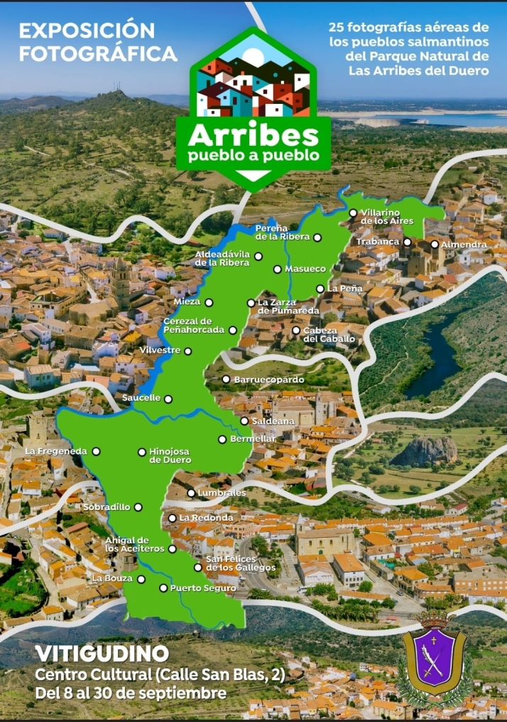 La exposici&oacute;n 'Arribes, pueblo a pueblo' aterriza en Vitigudino con 25 espectaculares vistas a&eacute;reas | Imagen 1
