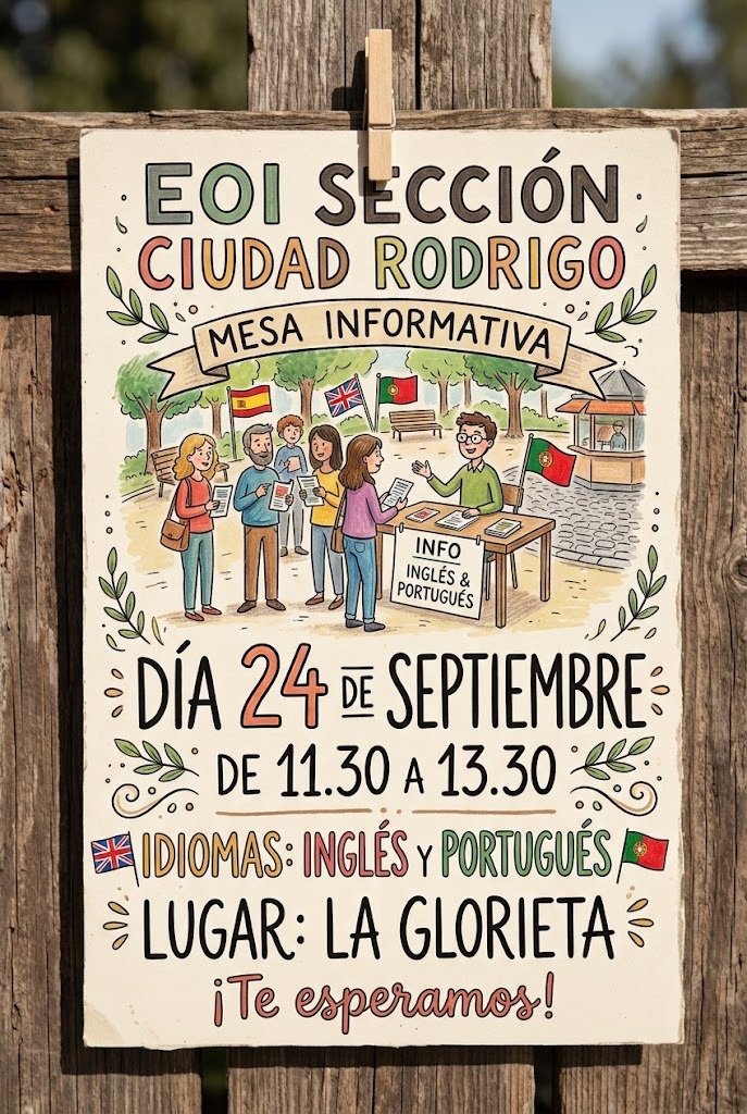 La Escuela Oficial de Idiomas instala una mesa informativa para dar a conocer su oferta formativa para el curso 2026/2027 | Imagen 1