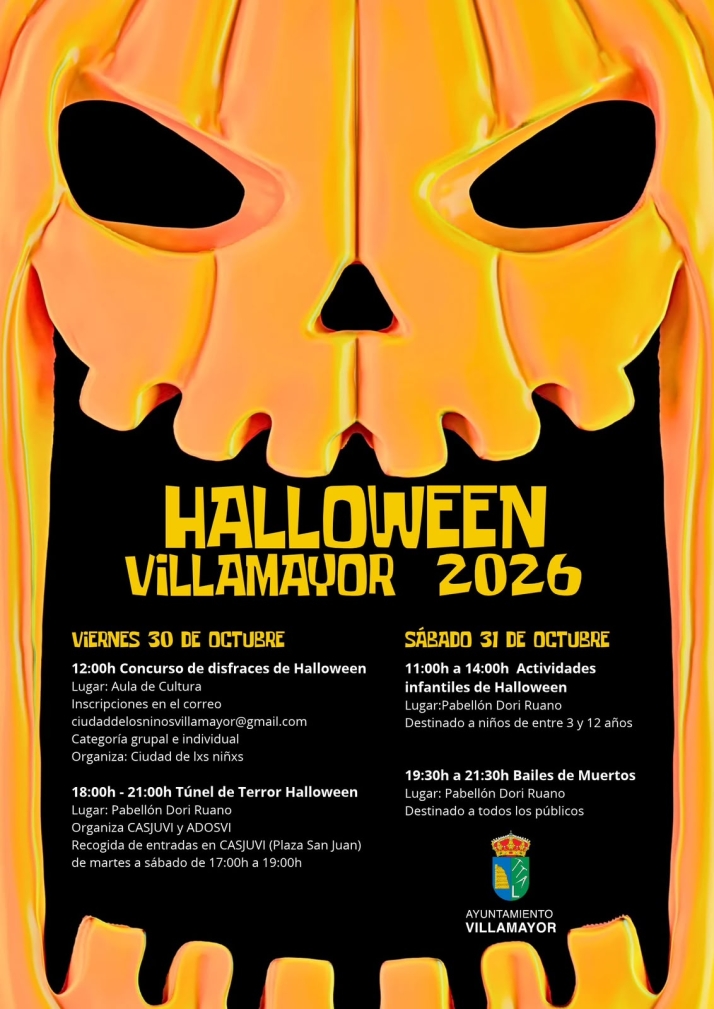 Un t&uacute;nel del terror, disfraces y un baile de muertos protagonizan el Halloween de Villamayor | Imagen 1