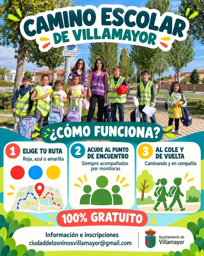 Villamayor impulsa el uso de su Camino Escolar | Imagen 1