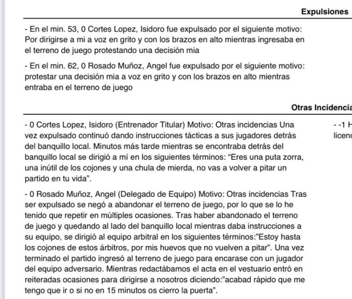 "Eres una puta zorra", las impresentables palabras de un técnico del Hergar a la árbitra del partido | Imagen 1