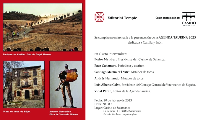 El Casino acoge este lunes la presentaci&oacute;n de la Agenda Taurina 2023 | Imagen 1