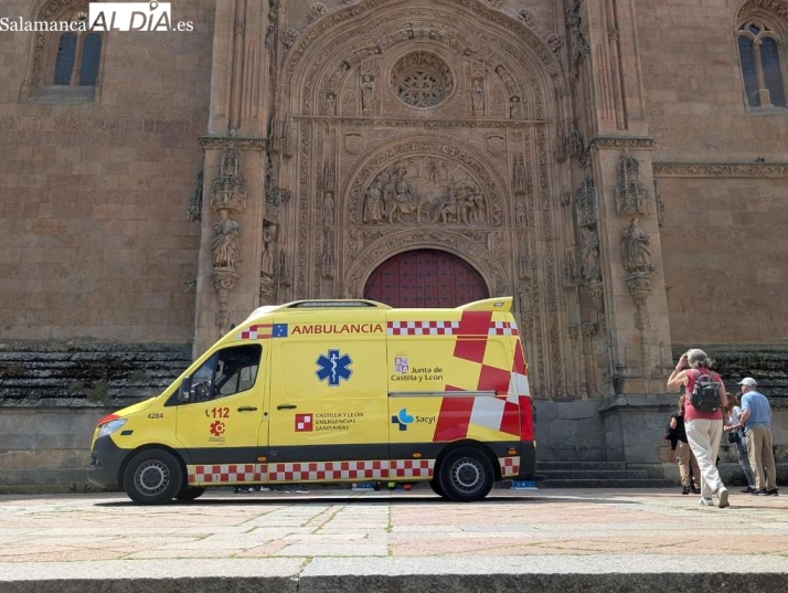 Una turista requiere asistencia m&eacute;dica tras desvanecerse junto a la Catedral de Salamanca | Imagen 1