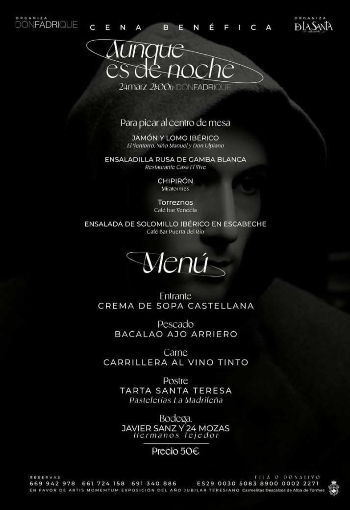 &lsquo;Aunque es de noche&rsquo;, la cena ben&eacute;fica a favor de los Carmelitas Descalzos de Alba de Tormes | Imagen 1