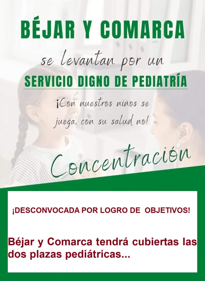 Desconvocada la concentraci&oacute;n por la falta de pediatras en la comarca de B&eacute;jar | Imagen 1