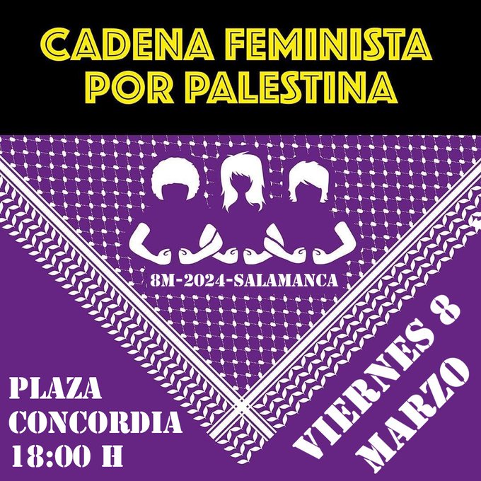 Una Cadena Feminista por Palestina preceder&aacute; a la manifestaci&oacute;n de este 8M en Salamanca | Imagen 1