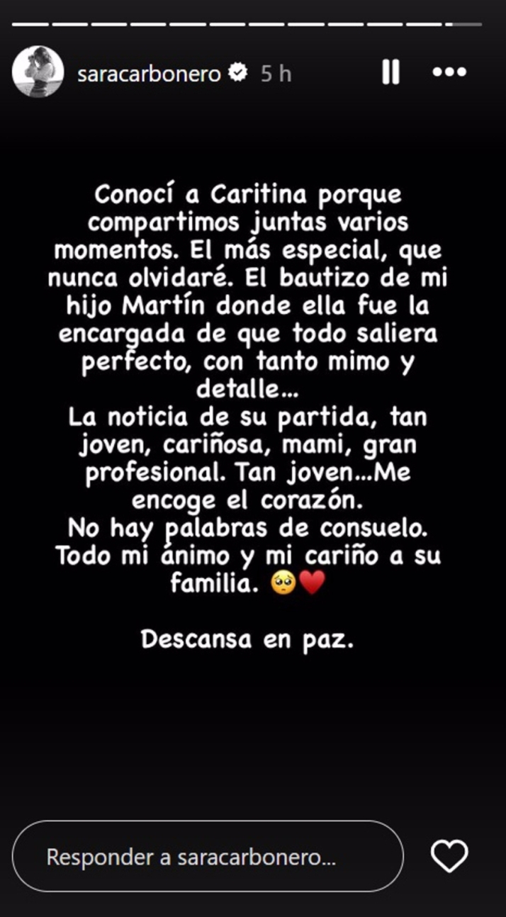 Impacto y desolación por la repentina muerte de Caritina Goyanes | Imagen 1