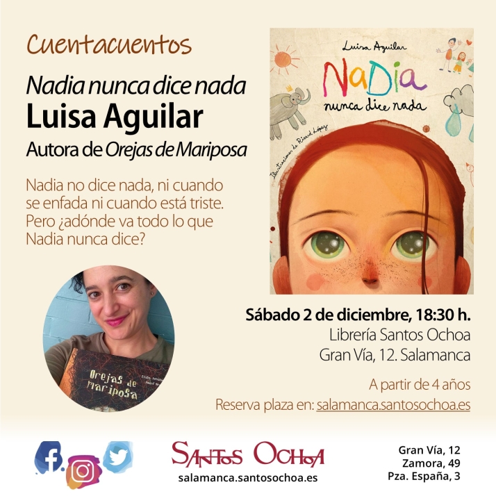 'Nadia nunca dice nada', cuentacuentos con Luisa Aguilar en la librería Santos Ochoa | Imagen 1