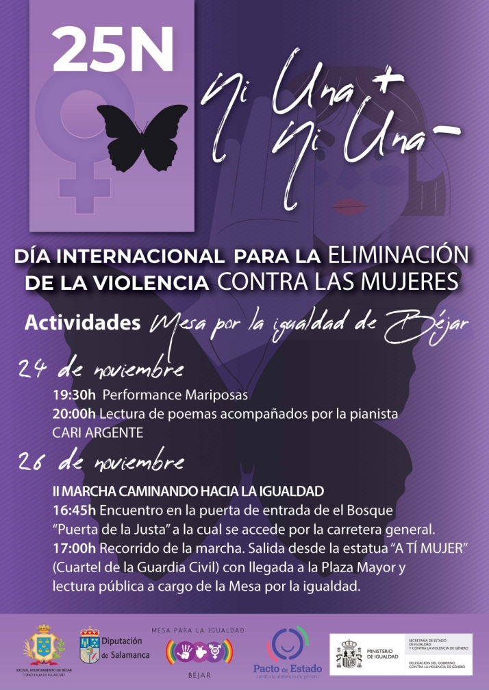 B&eacute;jar recordar&aacute; a la mujer asesinada en la ciudad en los actos del 25 N | Imagen 1