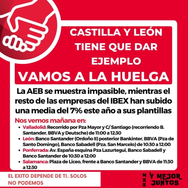 Los empleados de banca tambi&eacute;n van a la huelga este viernes en Salamanca  | Imagen 1