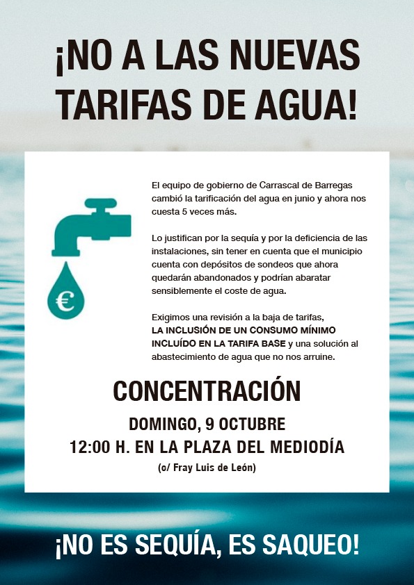 "&iexcl;No es sequ&iacute;a, es saqueo!": Carrascal de Barregas se echa a la calle este domingo por los precios del agua | Imagen 1