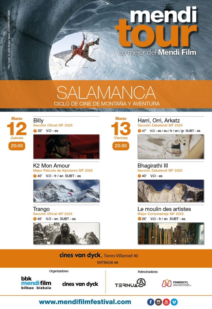 El Mendi Tour trae a Salamanca las pel&iacute;culas m&aacute;s premiadas de alpinismo y deportes extremos | Imagen 1