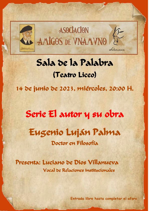 'El autor y su obra', la nueva conferencia de la Asociaci&oacute;n Amigos de Unamuno | Imagen 1