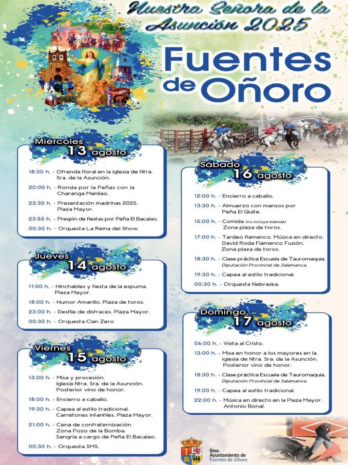 Encierros a caballo, orquestas y un preg&oacute;n a cargo de la Pe&ntilde;a "El Bacalao" : as&iacute; ser&aacute;n las fiestas de Fuentes de O&ntilde;oro | Imagen 1