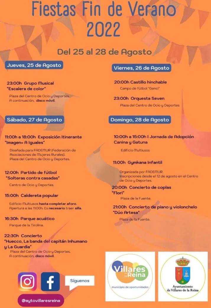 Huecco y La Guardia, estrellas musicales de las Fiestas Fin de Verano en Villares de la Reina | Imagen 1
