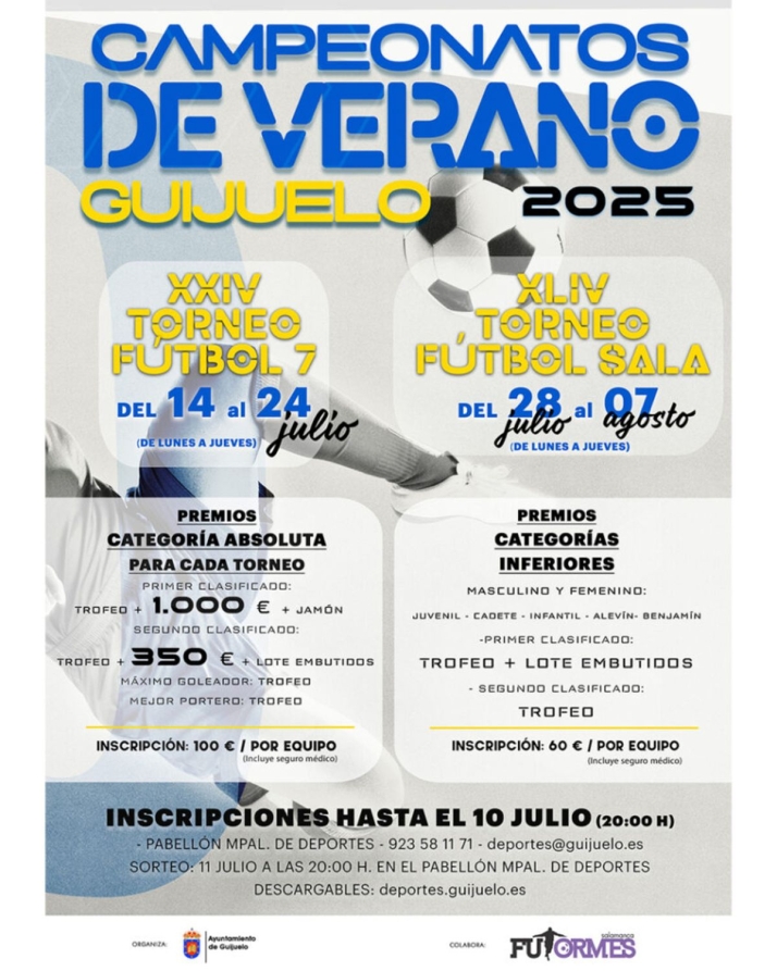 Abierta la inscripci&oacute;n para los Campeonatos de Verano 2025 en Guijuelo | Imagen 1