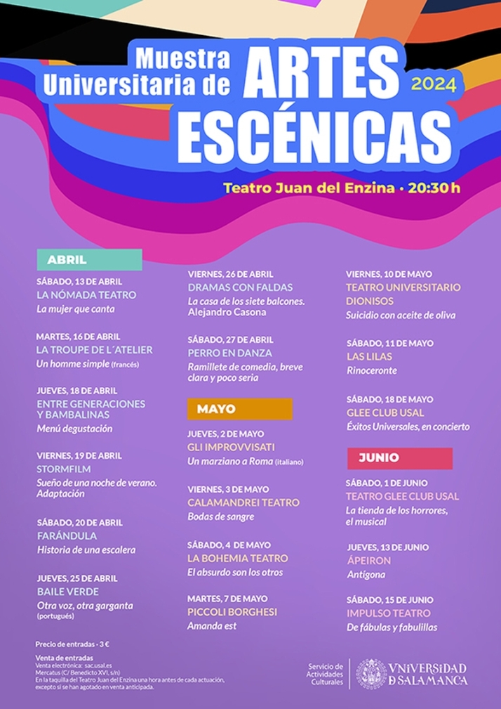 Un total de 18 grupos participar&aacute;n en la Muestra Universitaria de Artes Esc&eacute;nicas 2024 | Imagen 1
