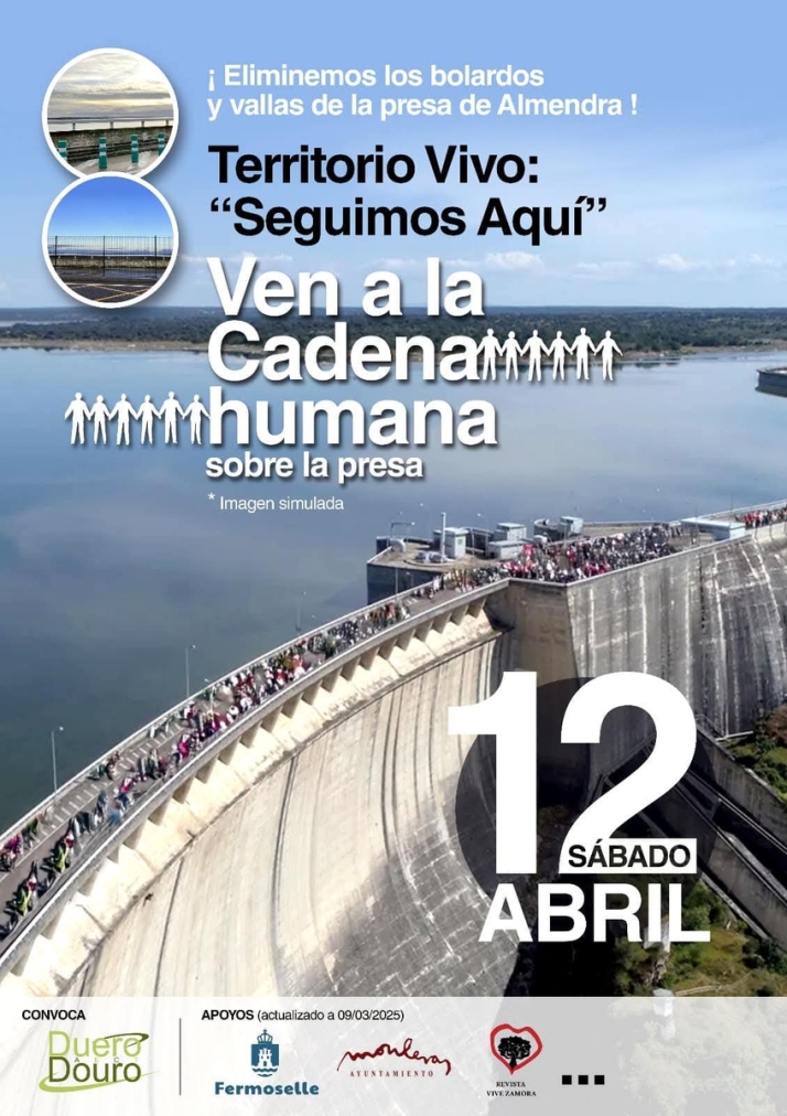 La AECT Duero-Douro convoca una cadena humana en la presa de Almendra en protesta por la eliminaci&oacute;n de aparcamientos | Imagen 1