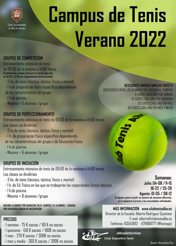 El Club de Tenis de Alba de Tormes abre la inscripci&oacute;n para su campus de verano | Imagen 1
