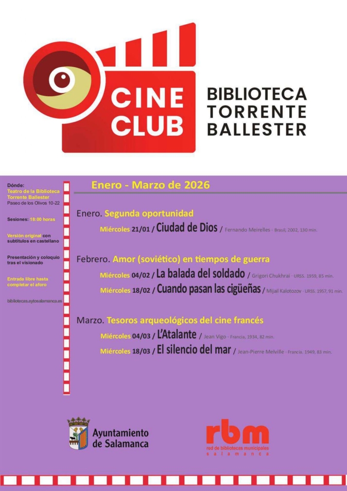 Salamanca ofrece cine brasile&ntilde;o, sovi&eacute;tico y franc&eacute;s gratis en la Biblioteca Torrente Ballester | Imagen 1