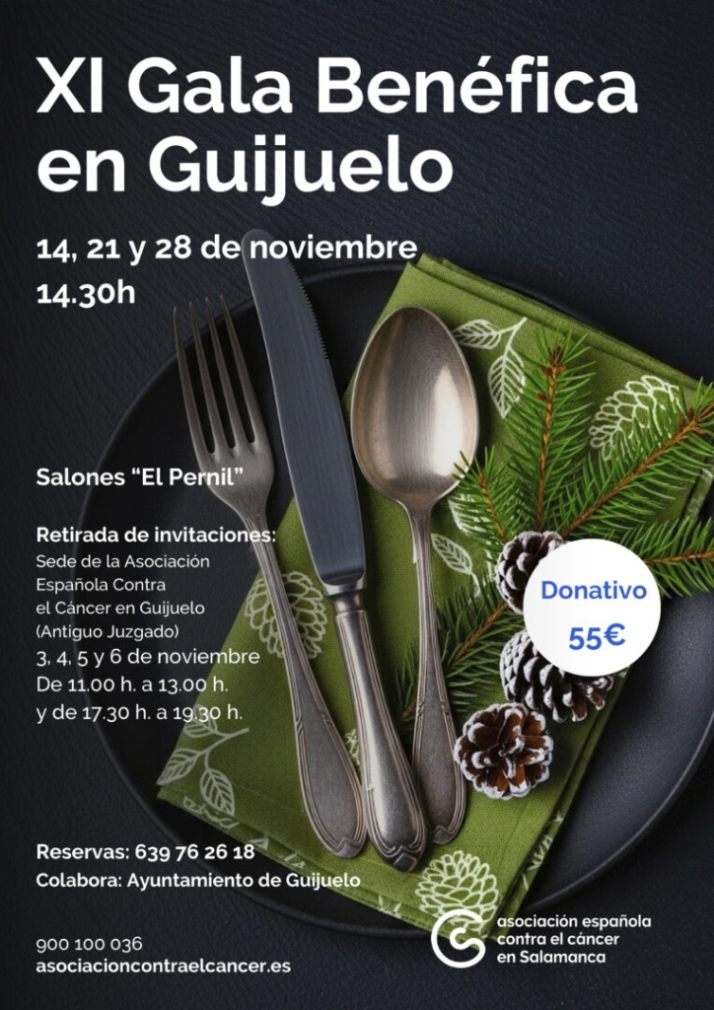 Las comidas solidarias de Guijuelo a favor de la AECC serán los días 14, 21 y 28 de noviembre | Imagen 1