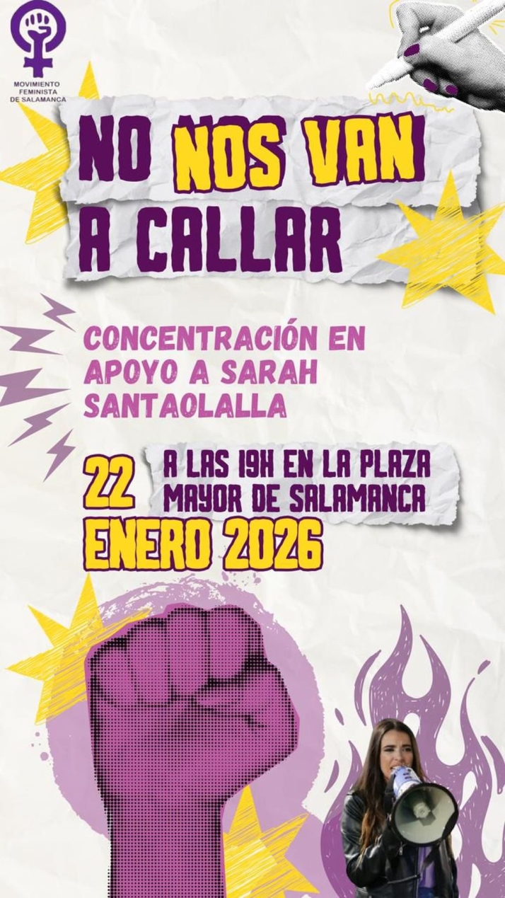 La concentraci&oacute;n de apoyo a Sarah Santaolalla en Salamanca incluir&aacute; un minuto de silencio por las v&iacute;ctimas de Adamuz | Imagen 1