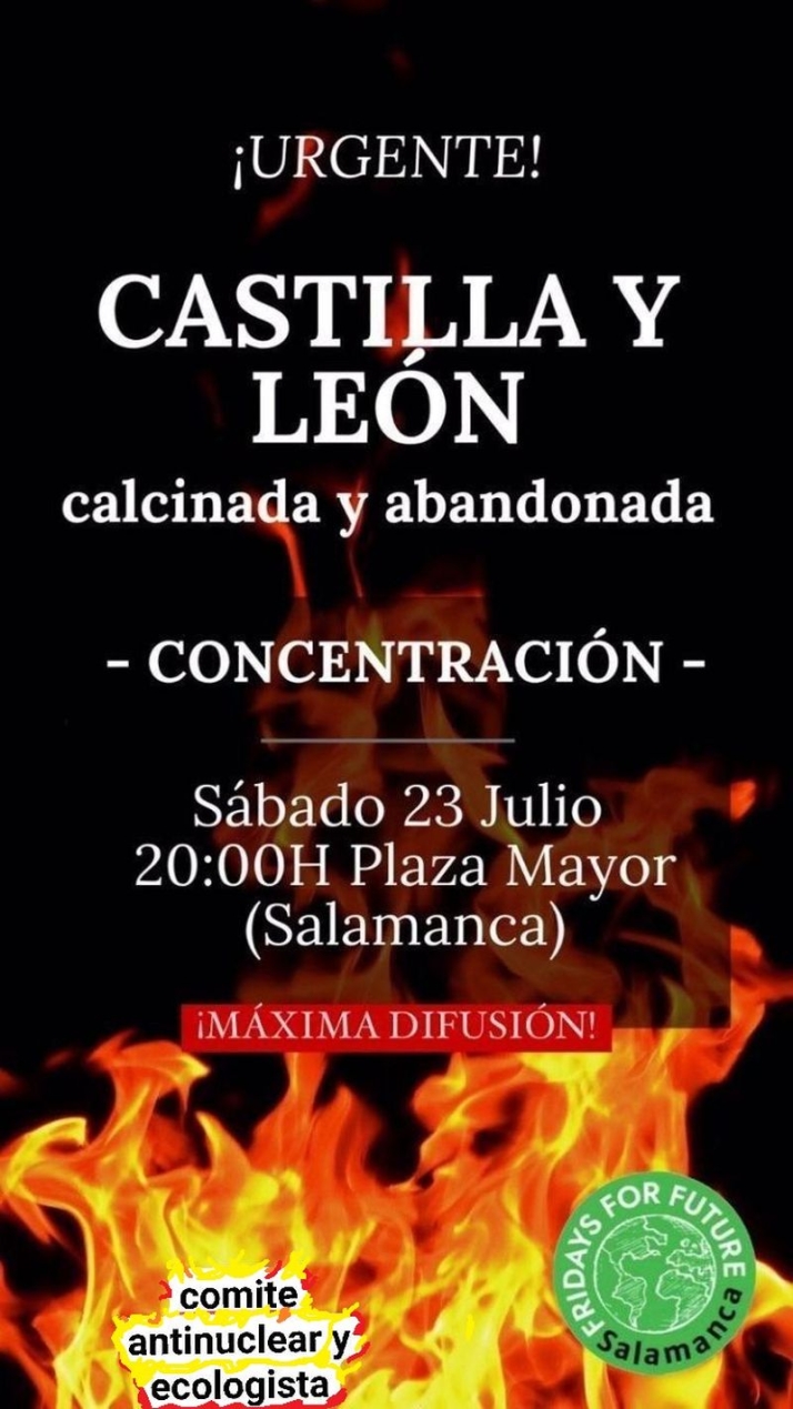 Concentraci&oacute;n este s&aacute;bado en Salamanca bajo el lema 'Castilla y Le&oacute;n calcinada y abandonada' | Imagen 1