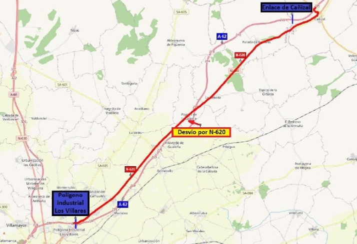 Aviso para conductores que viajan habitualmente por la A-62 de Salamanca a Ca&ntilde;izal | Imagen 1