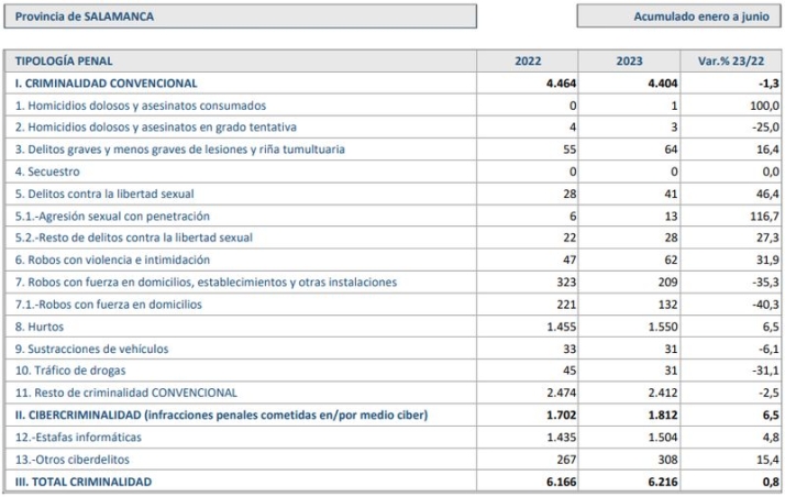 Cae la delincuencia convencional y aumenta la cibercriminalidad: Estos son los delitos m&aacute;s cometidos en Salamanca | Imagen 1