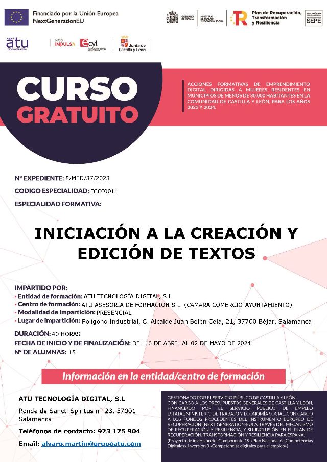 Cursos gratuitos en B&eacute;jar para impulsar la cualificaci&oacute;n para el emprendimiento digital de las mujeres | Imagen 1