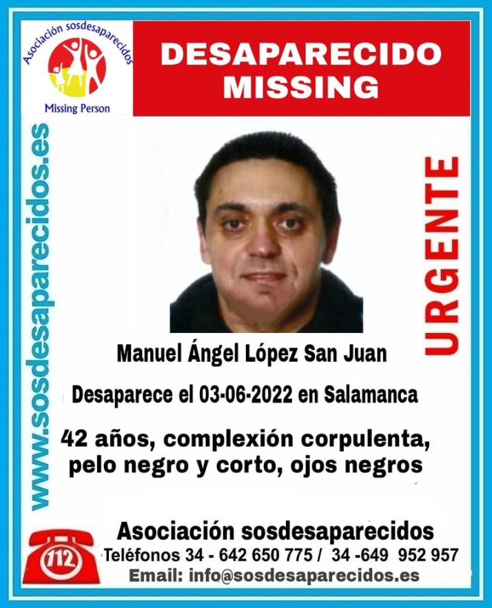 Denuncian la desaparici&oacute;n en Salamanca de Manuel &Aacute;ngel L&oacute;pez San Juan | Imagen 1