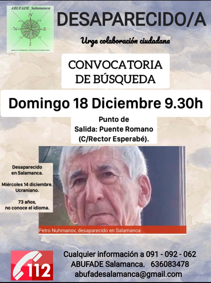 Piden voluntarios para buscar al refugiado ucraniano desaparecido en Salamanca | Imagen 1